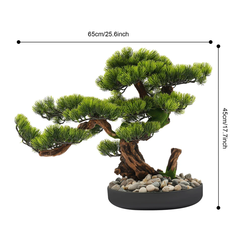 Desktop Artificial Bonsai Tree Artificial Bonsai Pine Tree Realistic Fake Plant - Image 2 of 4