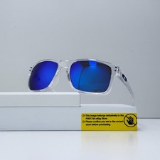 Oakley Holbrook OO9102 Clear Frame Sapphire Iridium Polarized Sunglasses