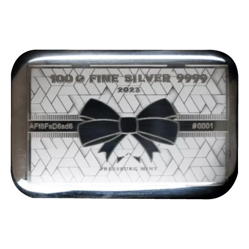 2023 Silver 100 Gram Pressburg Gift Bar