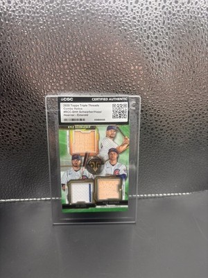 2020 Topps Triple Threads Schwarber Happ Hoerner /18 Relic Combo