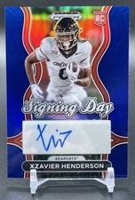 Xzavier Henderson 2025 PANINI PRIZM DRAFT PICKS ROOKIE BLUE PRIZM AUTO /249