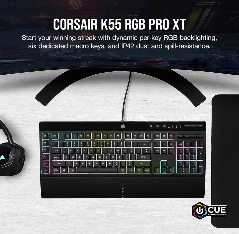 Corsair K55 RGB PRO XT Dynamic Per-Key Gaming Keyboard - Português Layout - Image 4 of 4