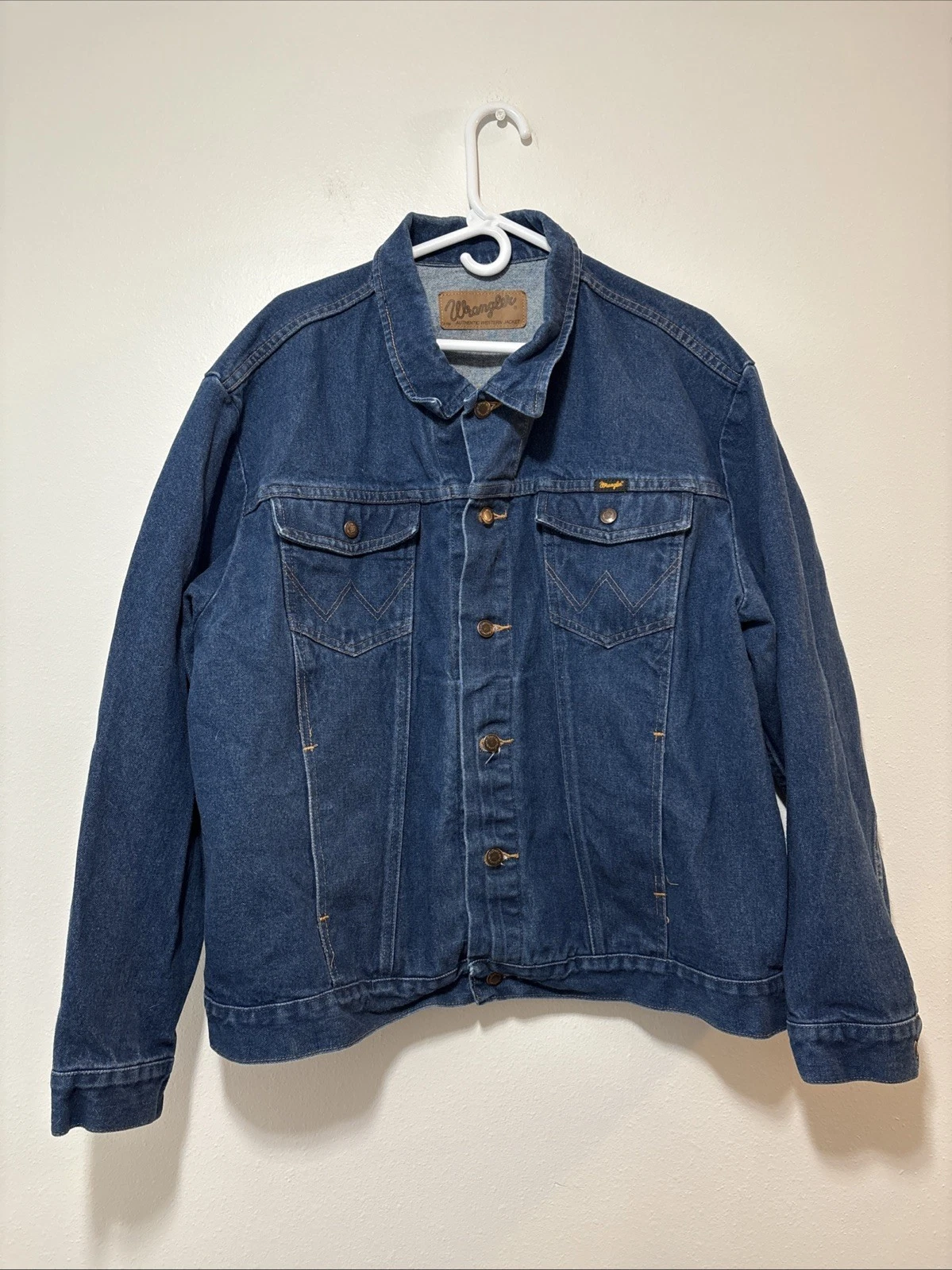 90’s Wrangler Denim Trucker Western Jacket Mens Size Large M-159 Cotton EUC