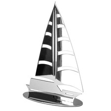 Fink Deko-Segelboot 5 x 10.5 x 15 cm Edelstahl silber Boot Skulptur zum Stellen