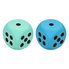 2Pcs Foam Dice, 8cm/3.15inch Six-Sided Dice Stress Ball Blue, Green 