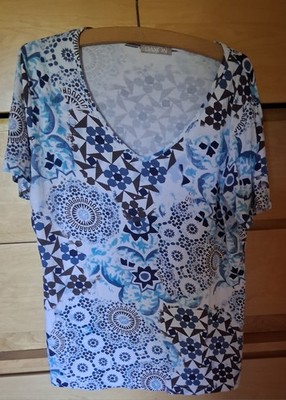 Damen Tshirt Gemustert GR. 42 Von Daxon