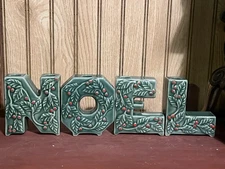 Vintage Mid Century Christmas Decoration NOEL LETTERS Holly& Berries Lipper Mann