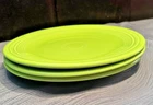 Fiesta Homer Laughlin Chartreuse 10.5 Dinner Plates Set of 3 Bright Green