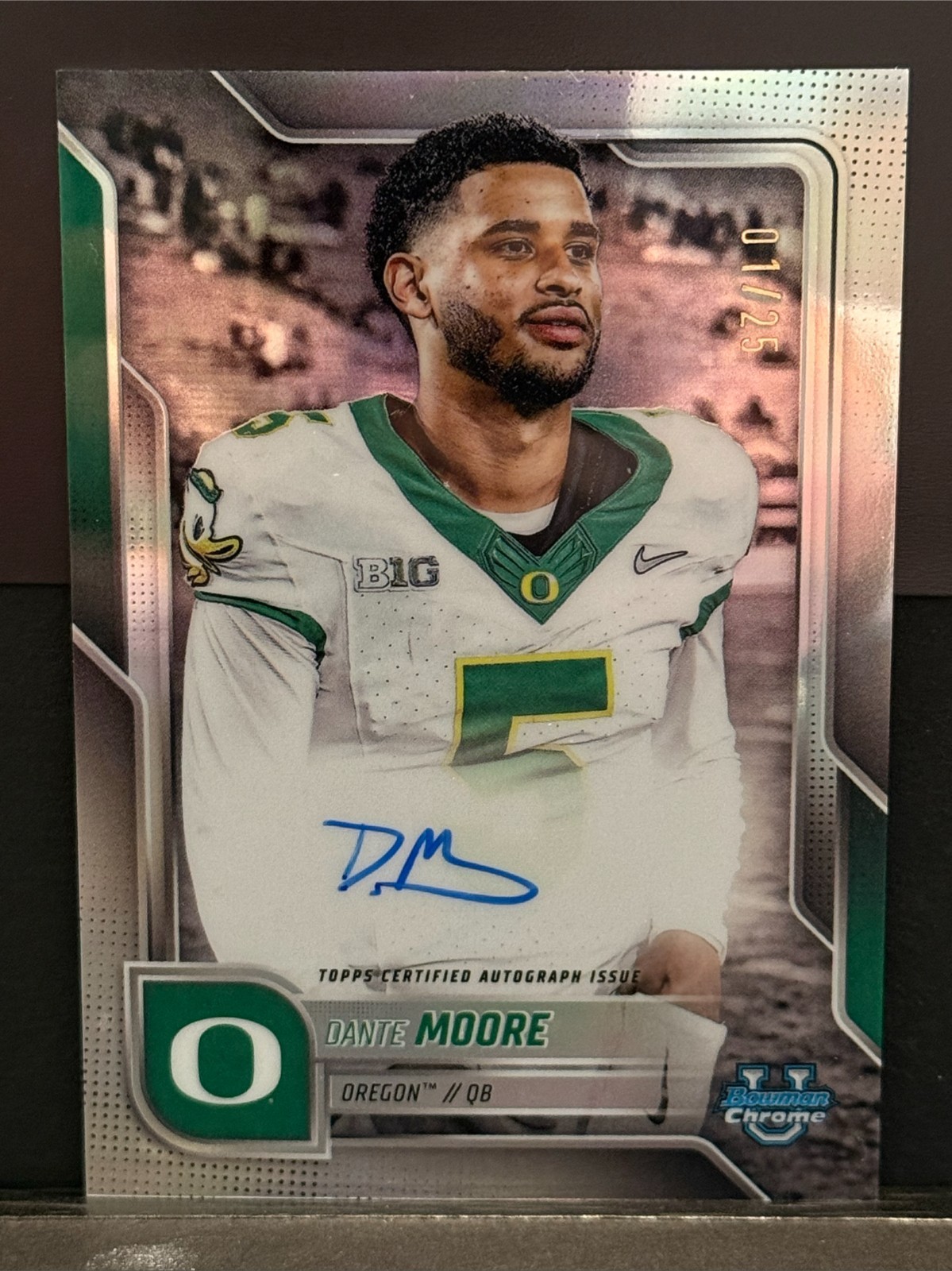 2025 Bowman U Chrome Dante Moore Image Variation Auto #/25 SSP Oregon