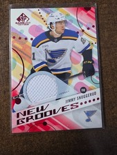 2025-26  SP GAME USED NG-11 NEW GROOVES Jersey Jimmy Snuggerud St Louis Blues