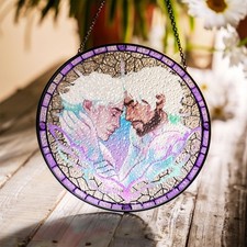 Jayvik Arcane Stained Glass Suncatcher Inspired Window Art, Jinx and Vi Inspired