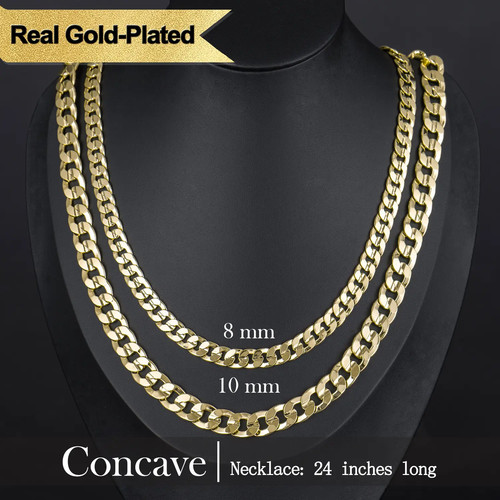 14k solid gold plated cuban chain (length 24in)