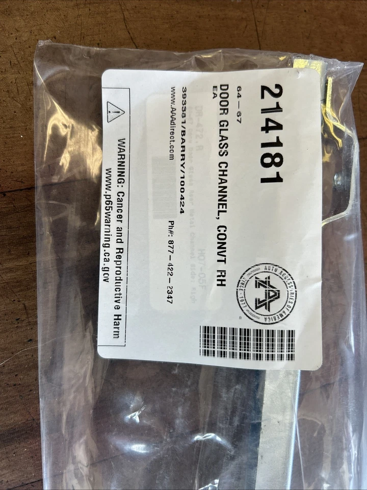 Chevrolet Corvette 1964-1967 puerta conv canal de vidrio lados R&L Foto 3 de 4