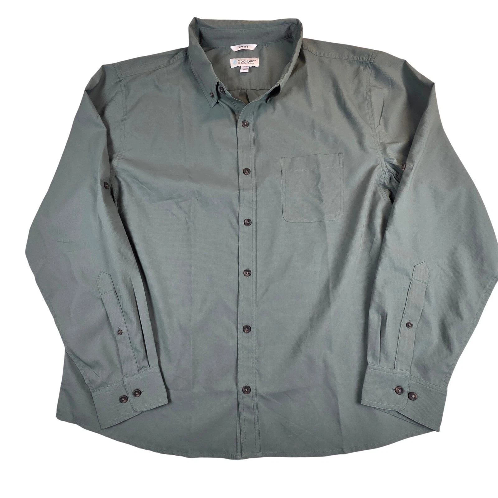 Coolibar Mens UPF 50+ Sun Protection Long Sleeve Button Down Shirt Green XXL
Opens in a new window o