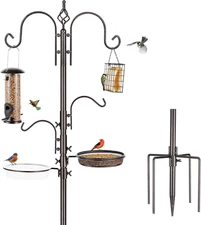 Deluxe Bird Feeding Station Kit with Multi Feeder Hanging Pole, Metal Suet Feede