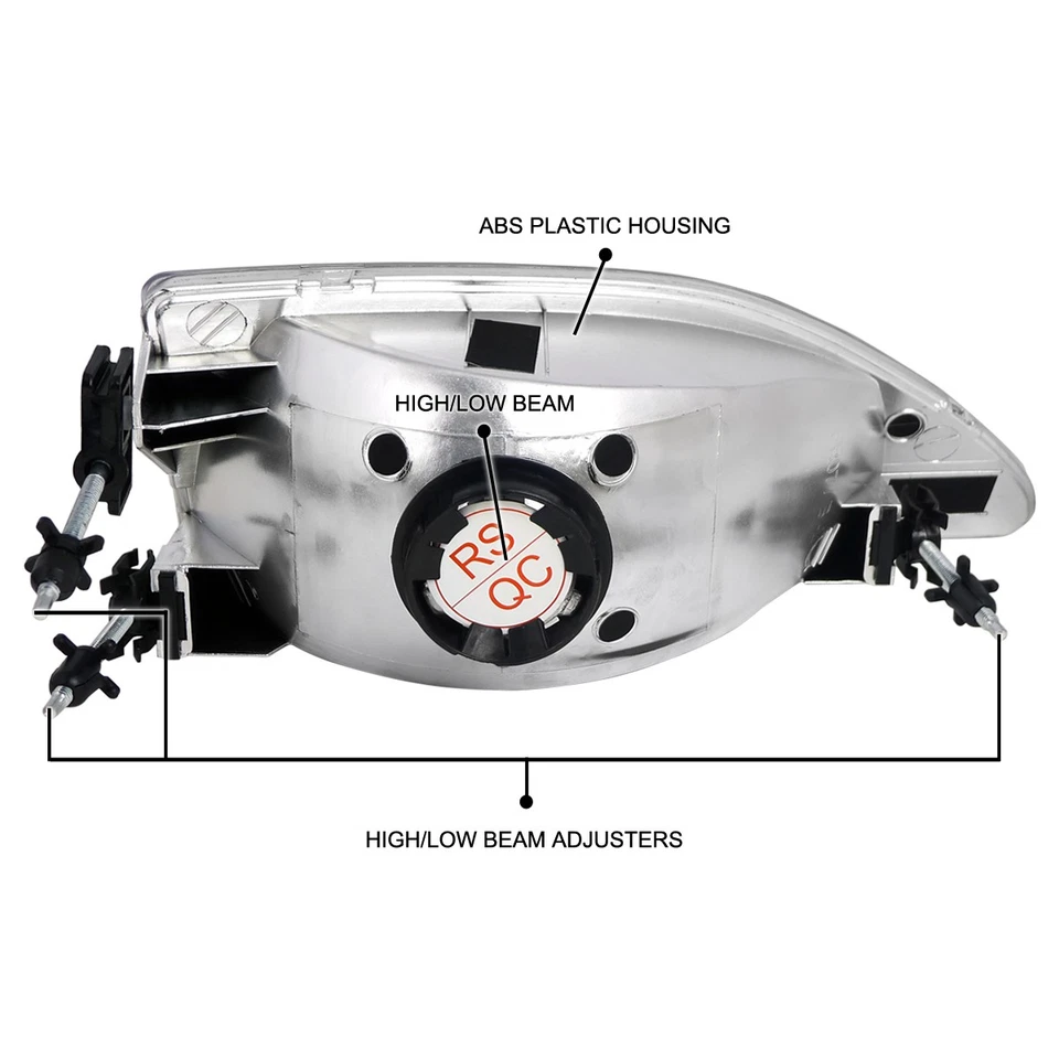 Black Fits 1994-1998 Ford Mustang Replacement Headlights Lamps Left+Right 94-98 Foto 4 de 4