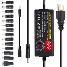 3-24V 3A 72W Universal Power Supply Adjustable AC/DC Adapter with 14 Tips