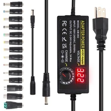 3-24V 3A 72W Universal Power Supply Adjustable AC/DC Adapter with 14 Tips