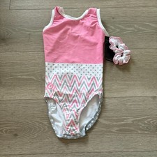 NWT Gym Gear Leotards Kids Pink Zig Zag Gymnastics/Dance Leotards Medium 8