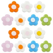 14pcs Lampwork Flower Beads Blossom Glass Beads 14.5mm for Jewelry Making