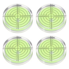 4pcs Round Bubble Level 40x10mm Mini Circular Bullseye Spirit Levels, Green