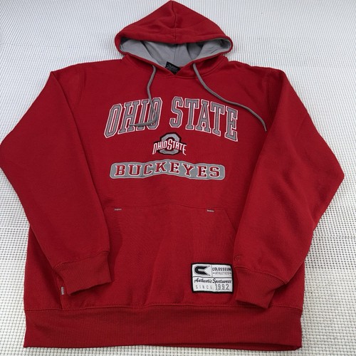 Colosseum OHIO STATE BUCKEYES Size M Athletics Sewn Red Sweatshirt Hoodie