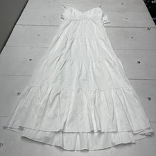 SHEIN Dress Womens XL White Tiered Maxi Spaghetti Strap Tie Back Summer