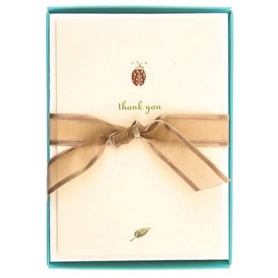 Ladybug Thank You Cards Set of 10 Elegant Embossed Note Cards with Envelopes
