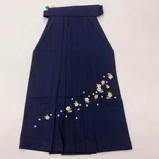 women Hakama 83cm SS Size Japanese Kimono ANDON PANTS/SKIRT used Navy 5213