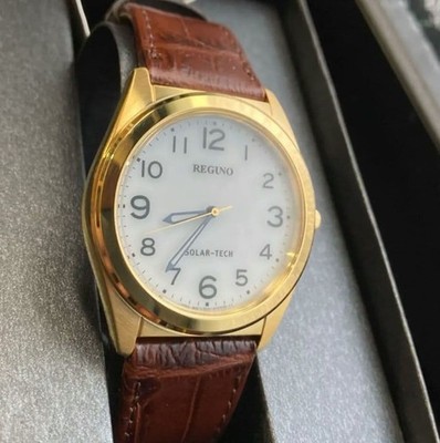 [Brand New, Unused] CITIZEN Reguno Solar Gold Leather Strap