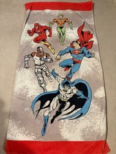 Pottery Barn Kid Justice League Beach Towel 30x50 Bat Super Aquaman Flash Cyborg