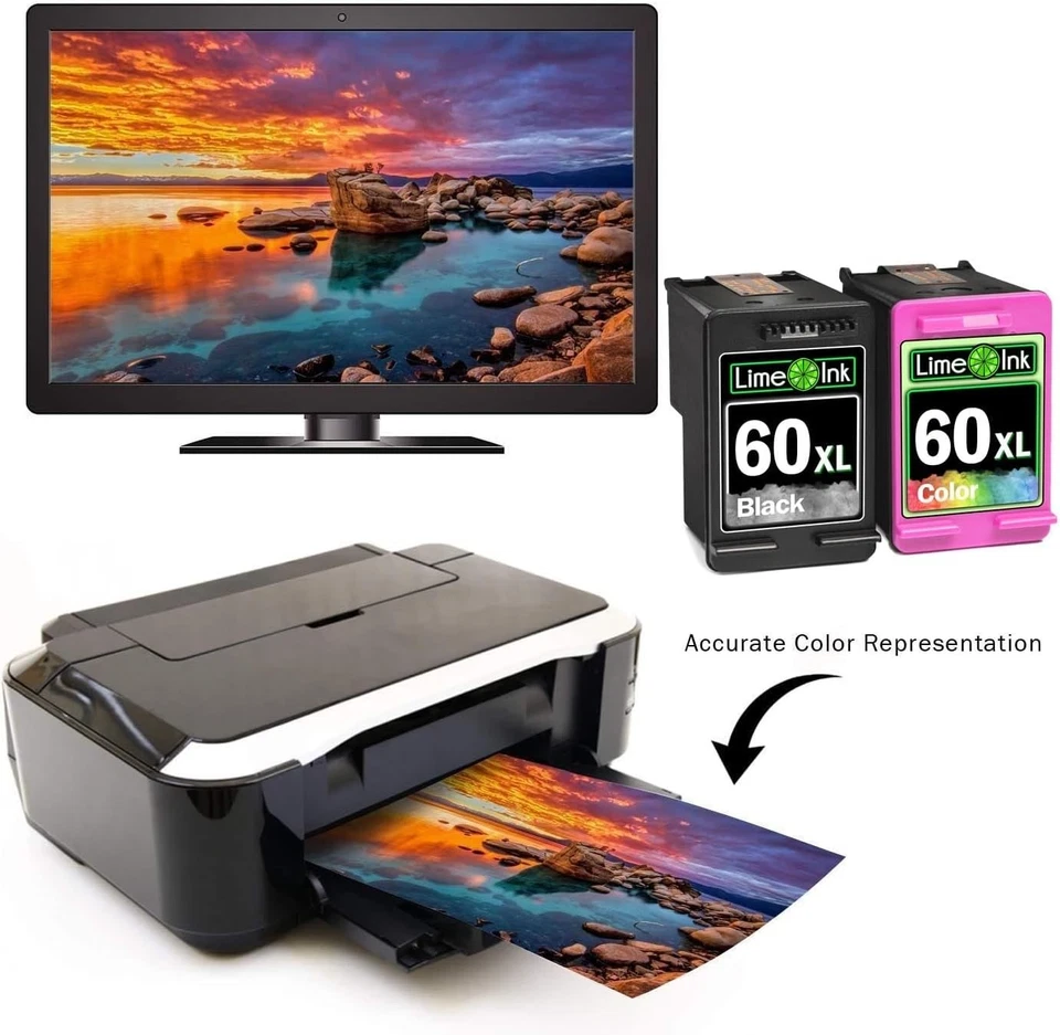 60XL Ink Cartridges for HP Photosmart C4680 D110 Deskjet F4280 F2430 F4210 4480 - Image 3 of 3