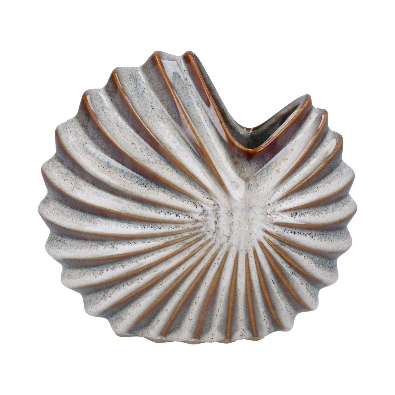 Natural Stoneware Spiral Shell Decorative Vase Ornament H16cm - Gisela Graham