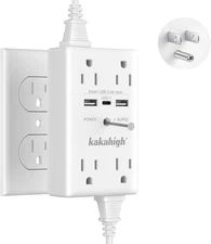Wall Outlet Extender with Screw, 8 Way Outlets with 1680J Surge Protected, Multi