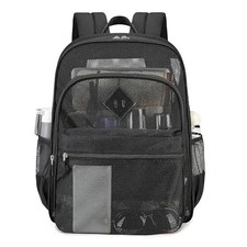 Mesh Backpack Heavy Duty See Through School Backpack Transparent Bookbag for