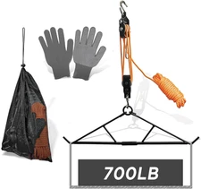 Hunting Game Hoist Gambrel with Elk Hoist Dual Pulley Lift System and Deer Hange