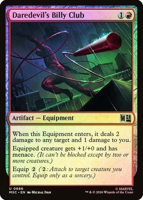 Daredevils Billy Club 0686 FOIL Commander Marvel Super Heroes MTG Magic Red Card