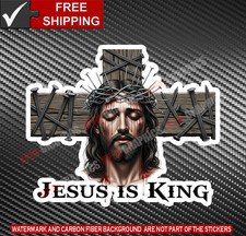 Jesus Is King Vinyl Decal Sticker Christian Christ God E