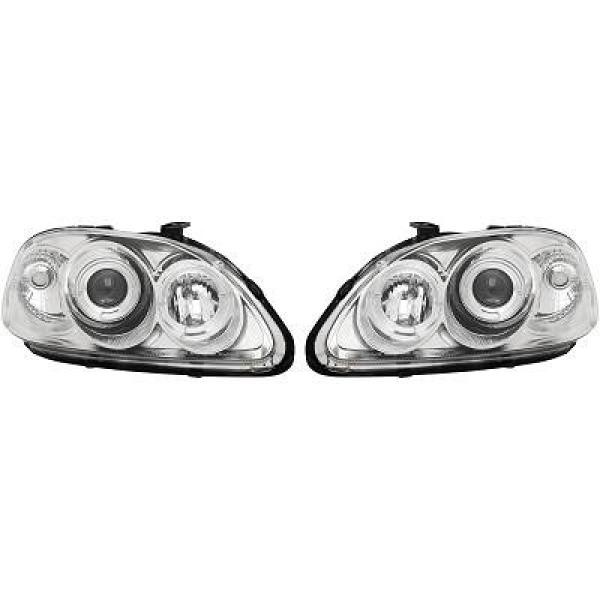 Scheinwerfer Passend FüR Set Honda Civic Baujahr 1996-1999 Klarglas Chrom-image