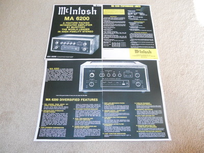 McIntosh Ma 6200 Verstärker Prospekt, 4 Pg ,Brille,Information
