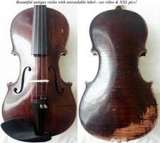 OLD GERMAN VIOLIN early 1900 - video - ANTIQUE MASTER RARE                     543