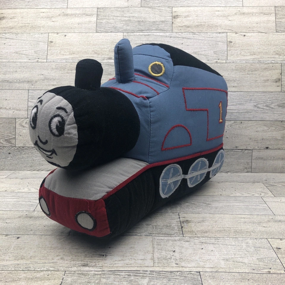 Pottery Barn Kids Thomas  and Friends The Train Shaped Pillow Blue Black Red - Image 2 of 4