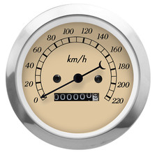 Motor Meter Racing Classic 85mm 3-38 Mechanical Speedometer Odometer 220 Kmh