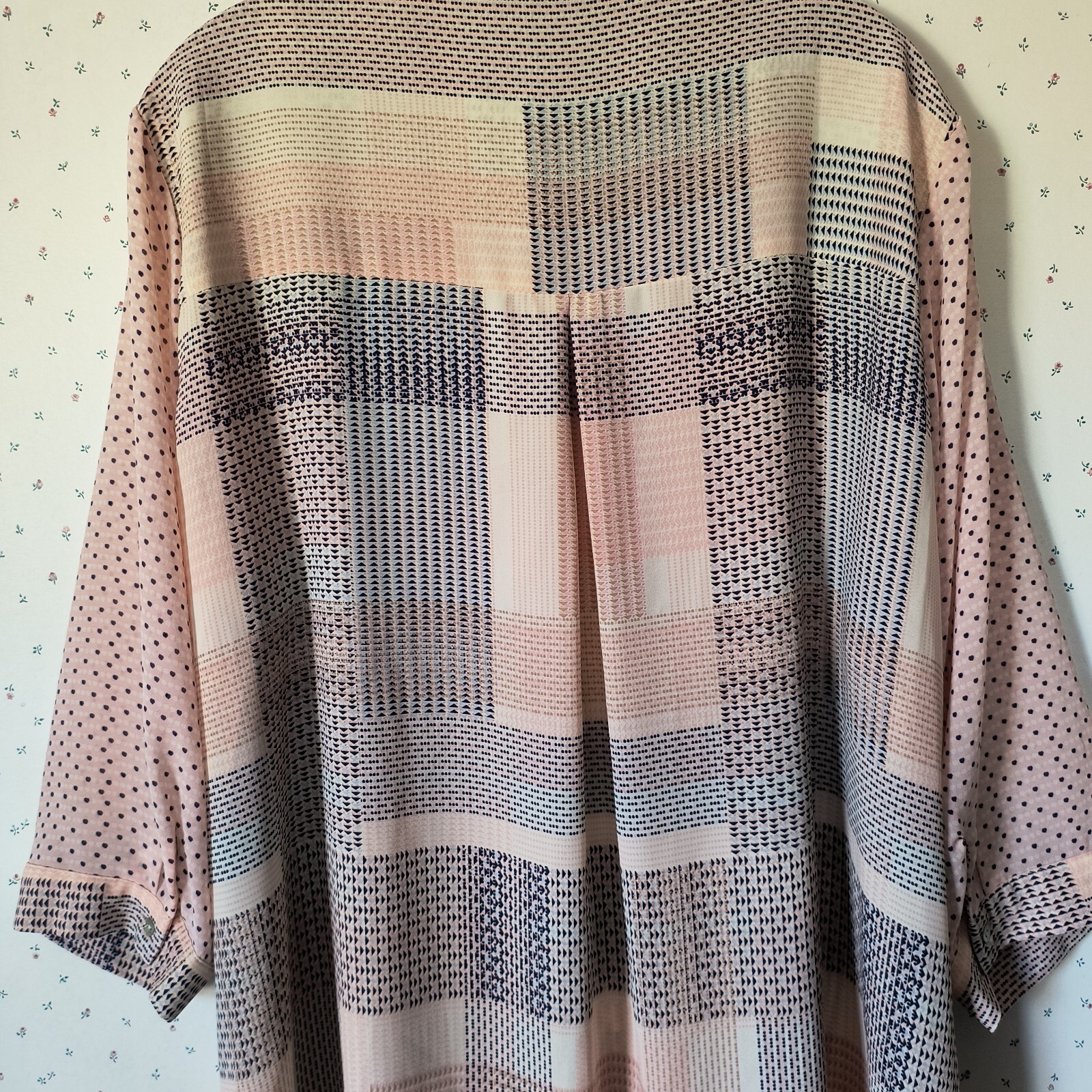 Rose & Olive Top 2X Patchwork Button Down Blouse … - image 12