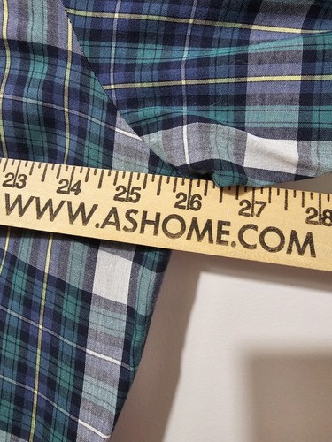 Vintage Rustler X-long Tails Pearl Snap Western Shirt Mens X- Large Green Plaid - Picture 5 of 6