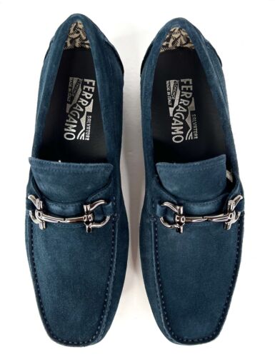 Conductores de gamuza Salvatore Ferragamo Paris 20 azul marino talla EE. UU. 7 - EU 41 - Imagen 3 de 9