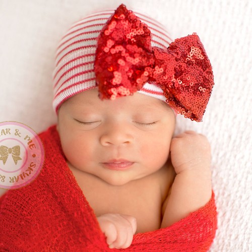 Baby Girl Boy Infant Hat With Bow Cap Hospital Newborn Cosy Beanie - Picture 7 of 36