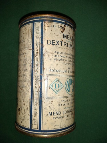 Vintage 1939 Mead Johnson Baby Formula Can, Evansville, Ind. 1 Lb sz Can - 第 2/6 張圖片