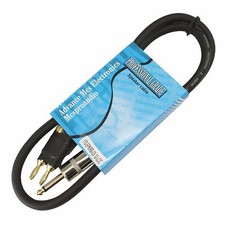 3 ft foot 1/4 to dual banana plug PA speaker cable cord 12 ga gauge conductor