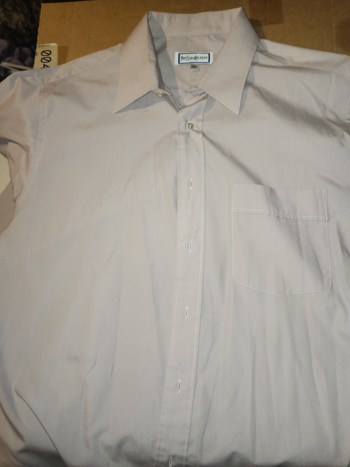 Camicia Yves Saint Laurent manica lunga con bottoni uomo L 16 5 rosa tenue?